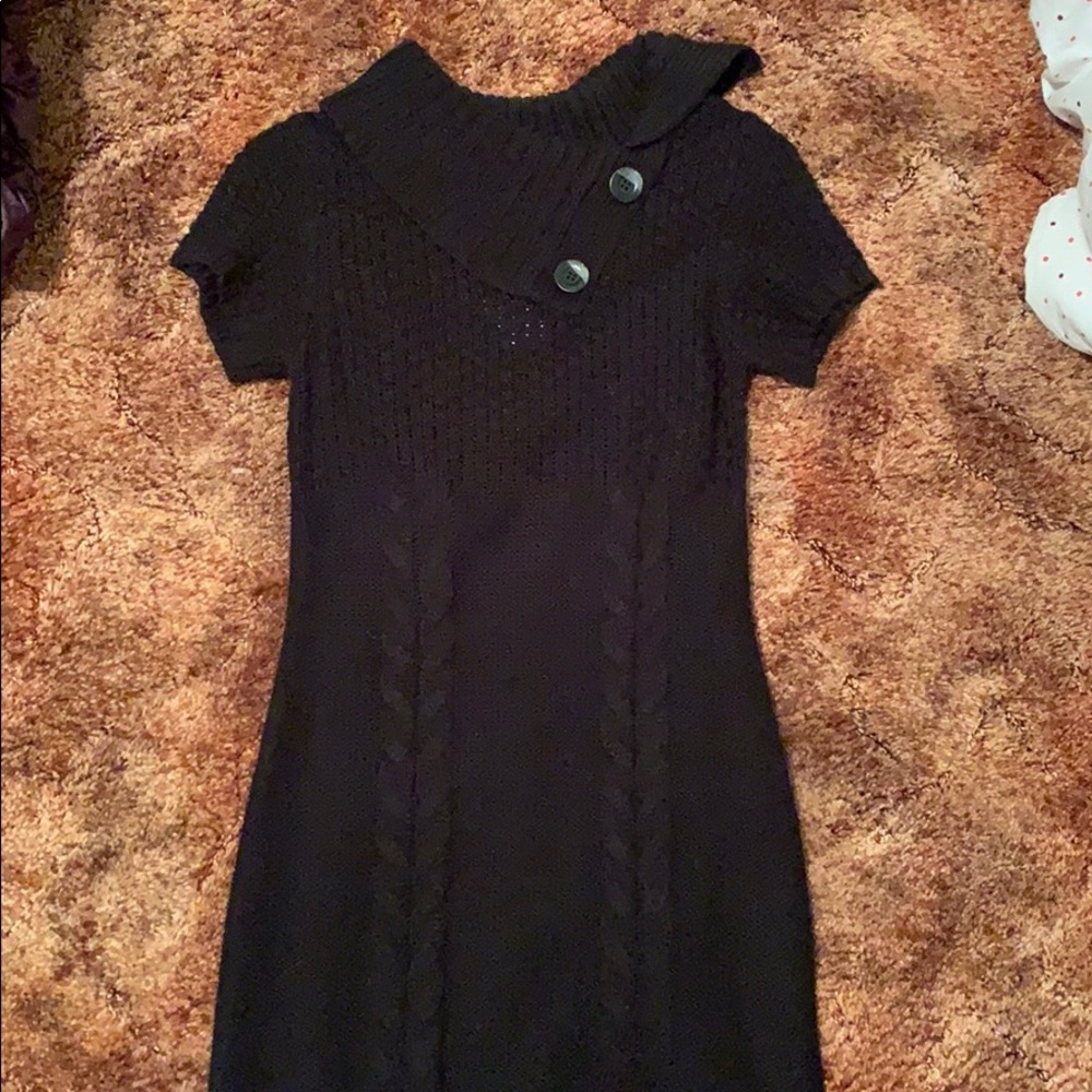 Black knit dress